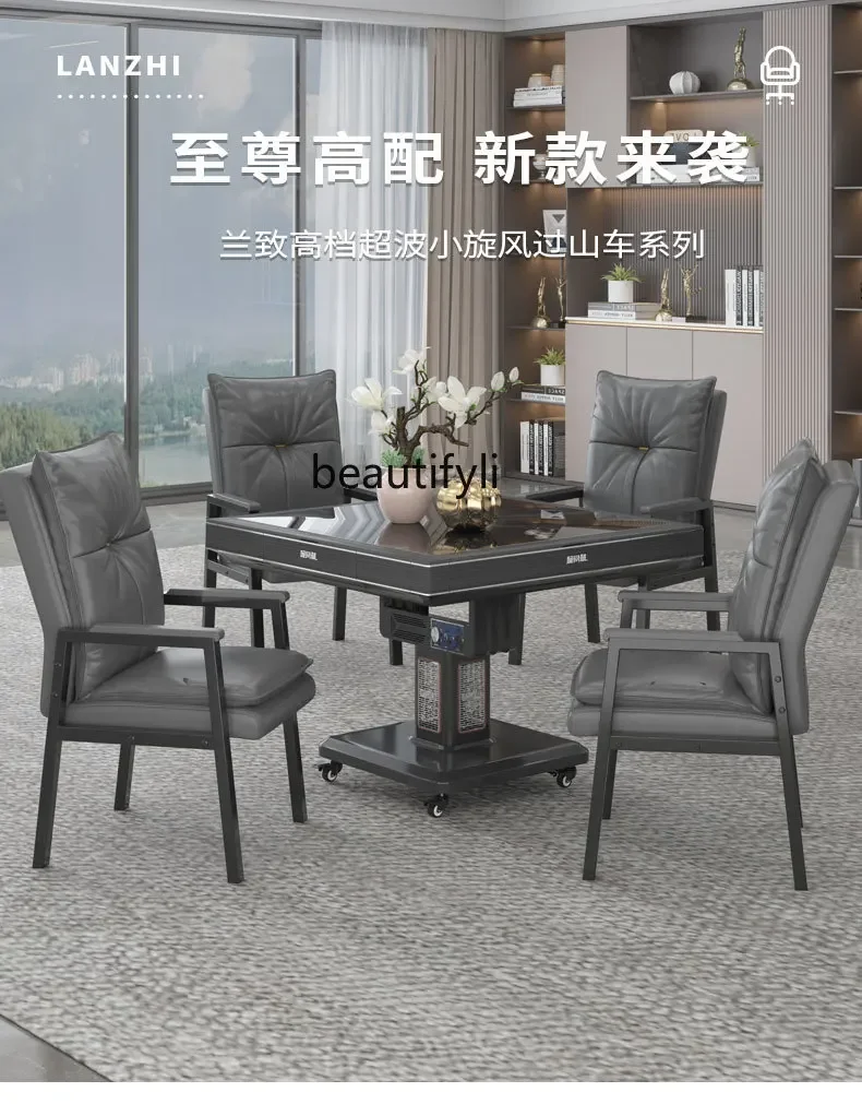 

Cyclone Mahjong Machine Automatic Household Mahjong Table Folding Heating Spiral Chess Table