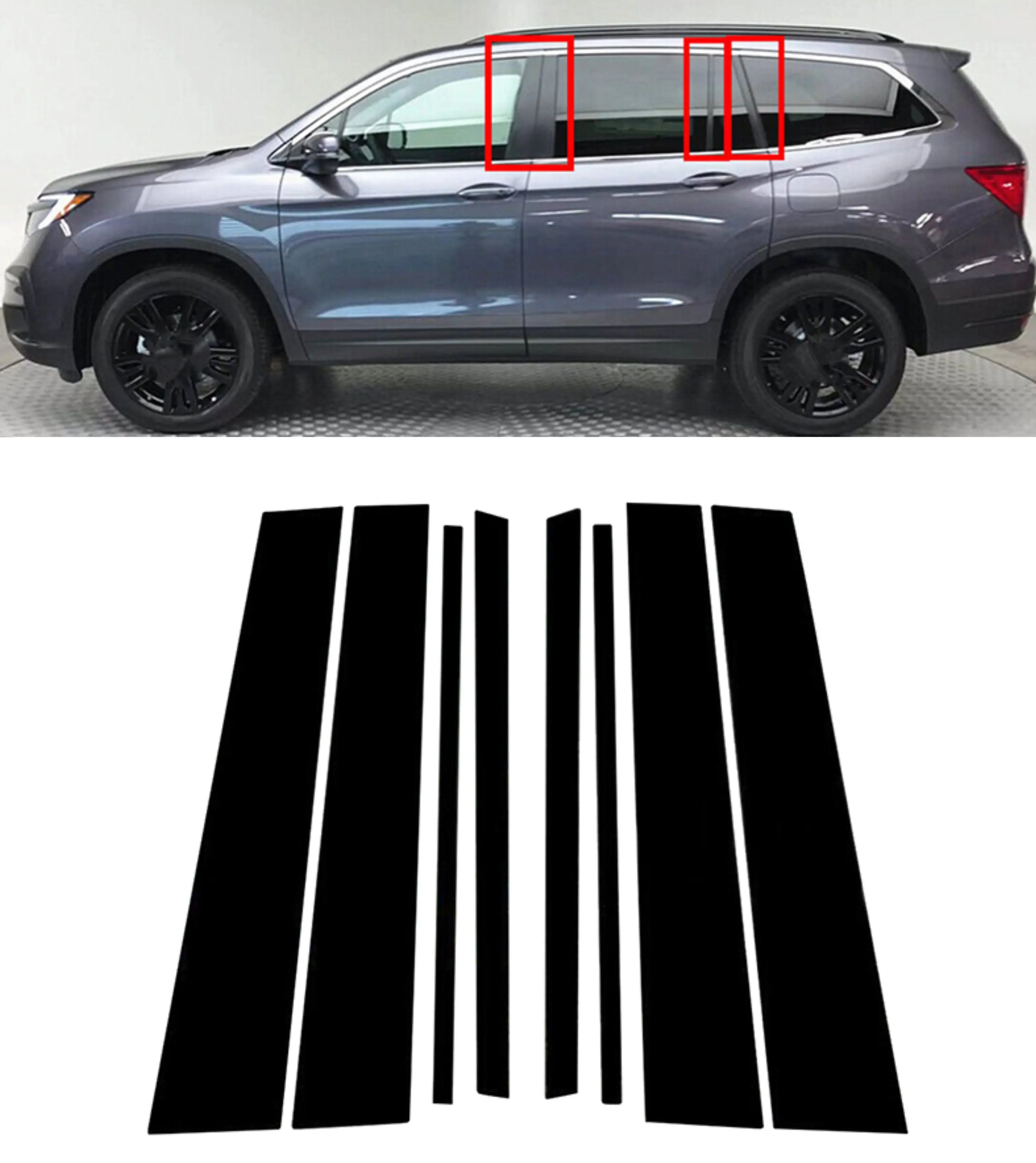 

Car Window Pillar Posts Door Tirm Decal Cover for Honda Pilot Ridgeline 2016 2017 2018 2019 2020 2021 2022