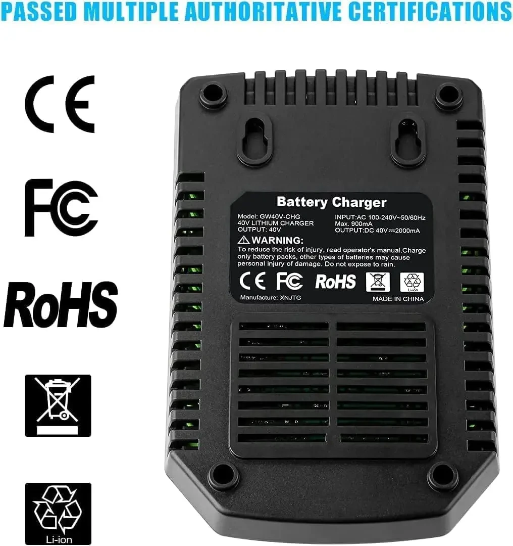 شاحن بديل لبطارية ليثيوم Greenworks 40V 29482 29462 29472 2938302   BAF702 L-300 BAF704 BAF705 G-MAX أدوات كهربائية