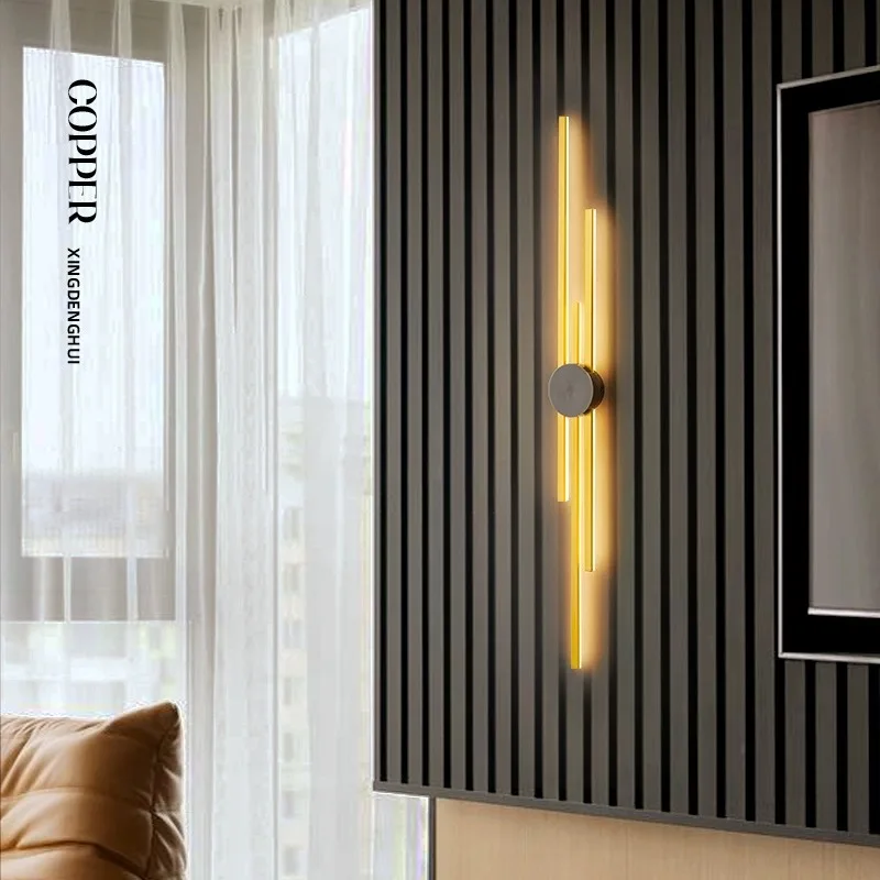 

Modern Long Wall Lamp LED Living Room Dining Room Loft Wall Mounted Sconce Decoration Bedroom Bedside Light Staircase Fixture