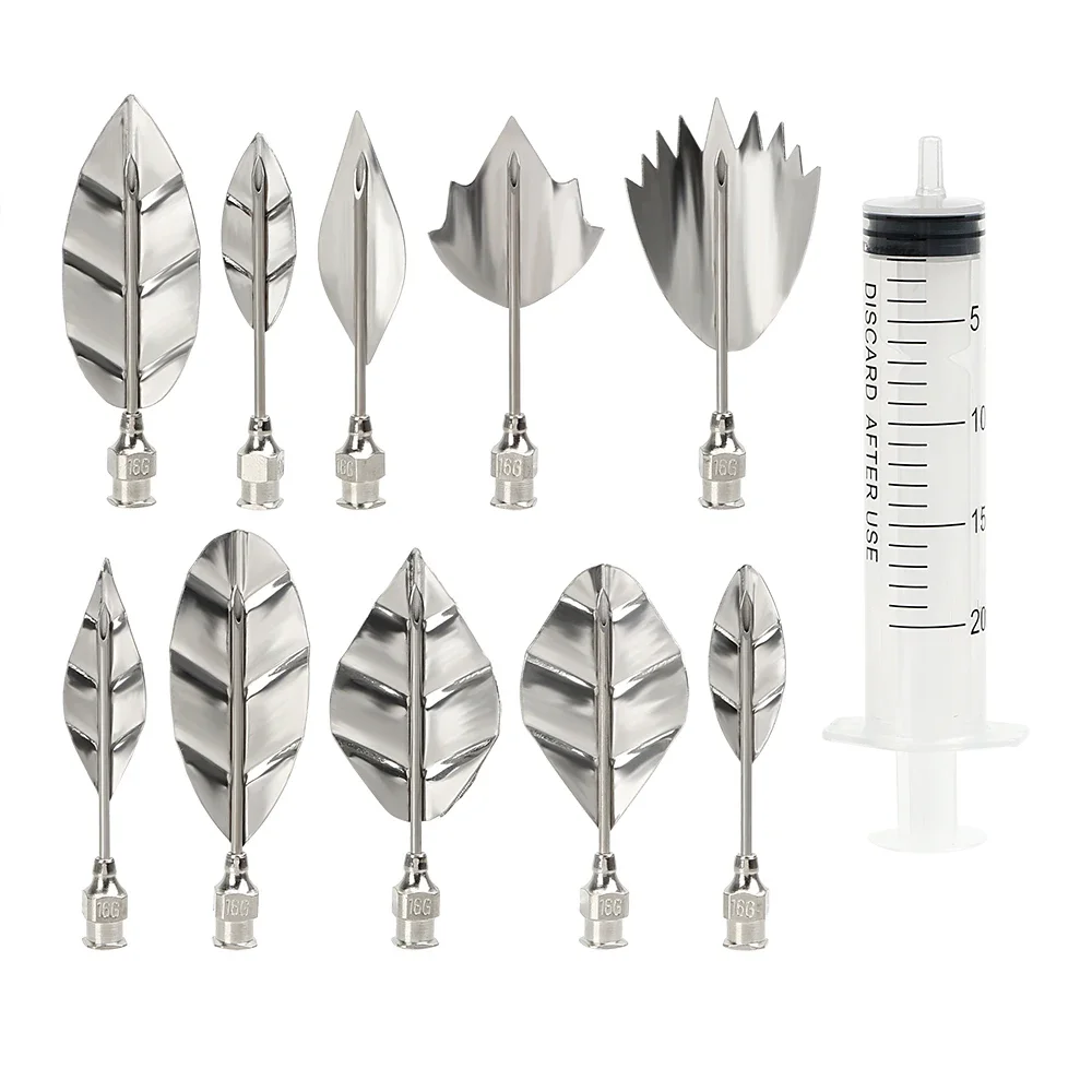 3D Jelly Flower Cake Jello Gelatin Art Tool Russia Nozzle 10 Pcs Pudding Nozzle +1 Syringe Tools Cake Decorating Tools