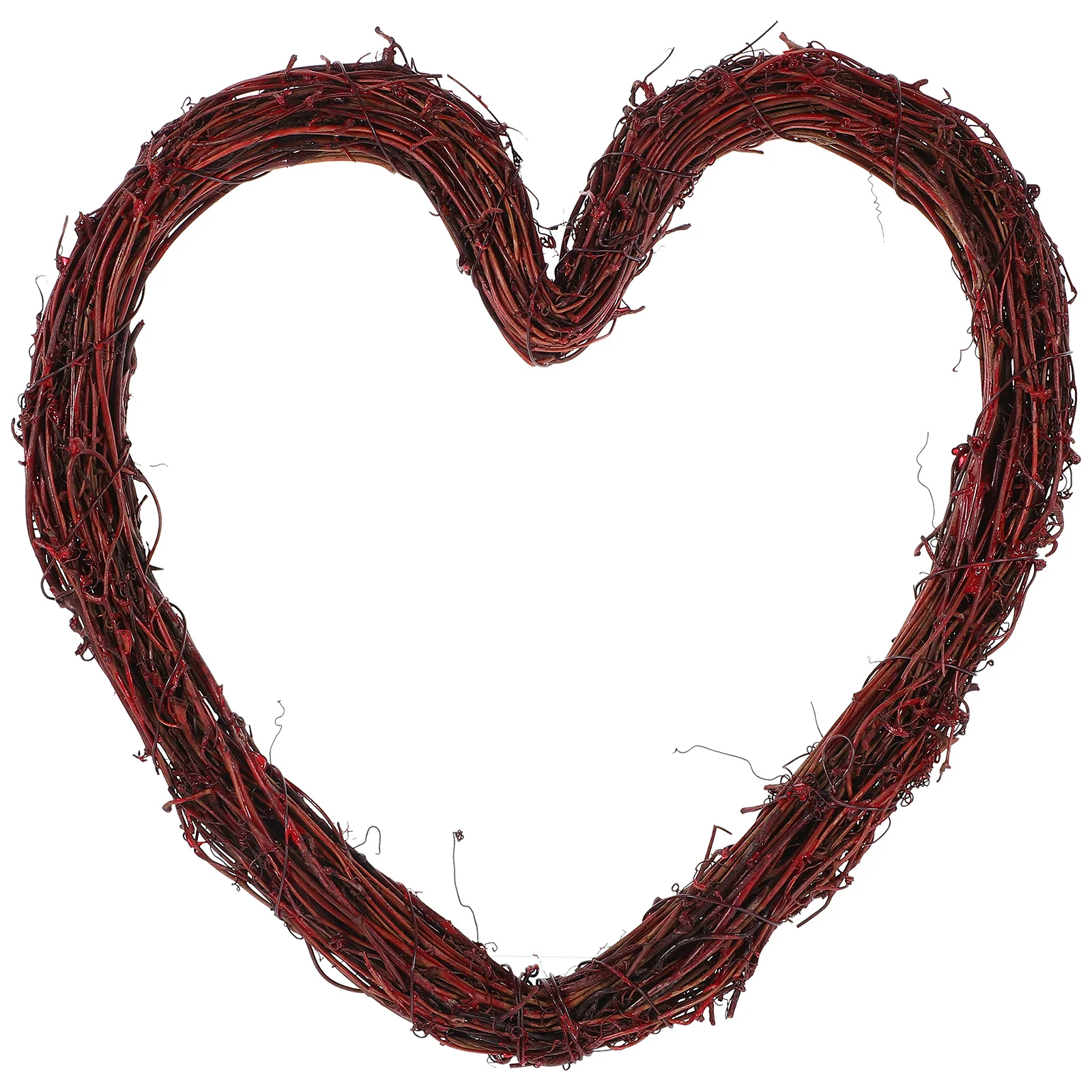 

Heart Shaped Rattan Wreath Vibrant Rustic Natural Material Hanging Decor Front Door Wall Floral Garland DIY Wreath Rattan