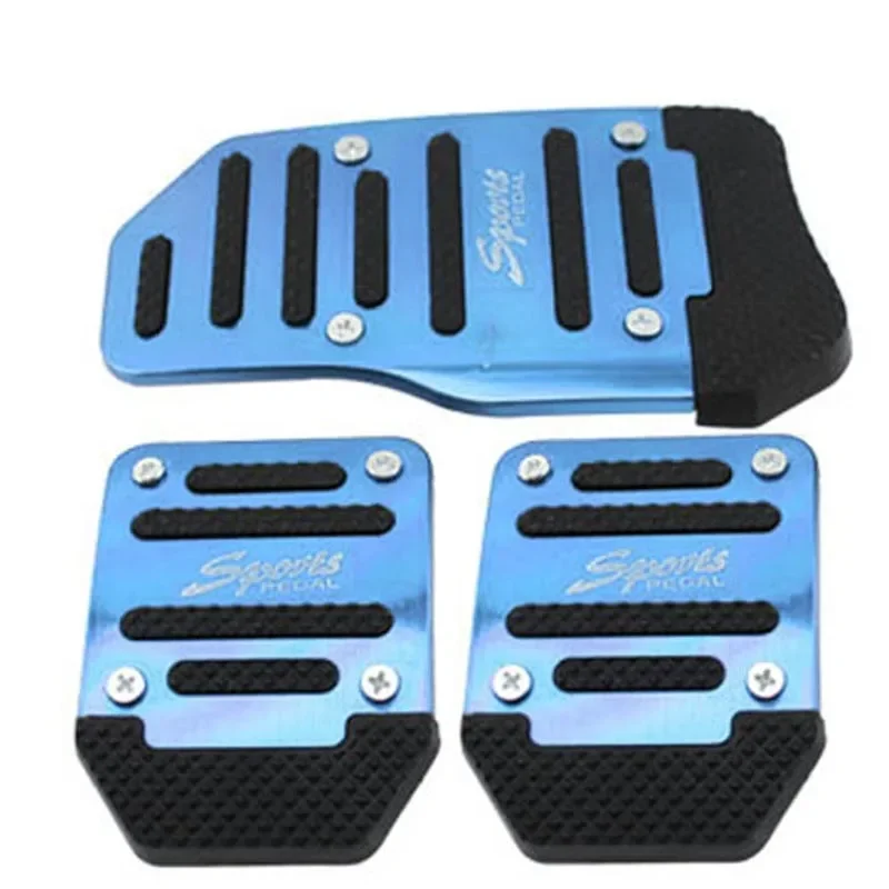 3Pcs Universal Racing Manual Non-Slip Foot Pedal Pad Cover Aluminum Automatic Gear Brake Accelerator Car Interior Accessories