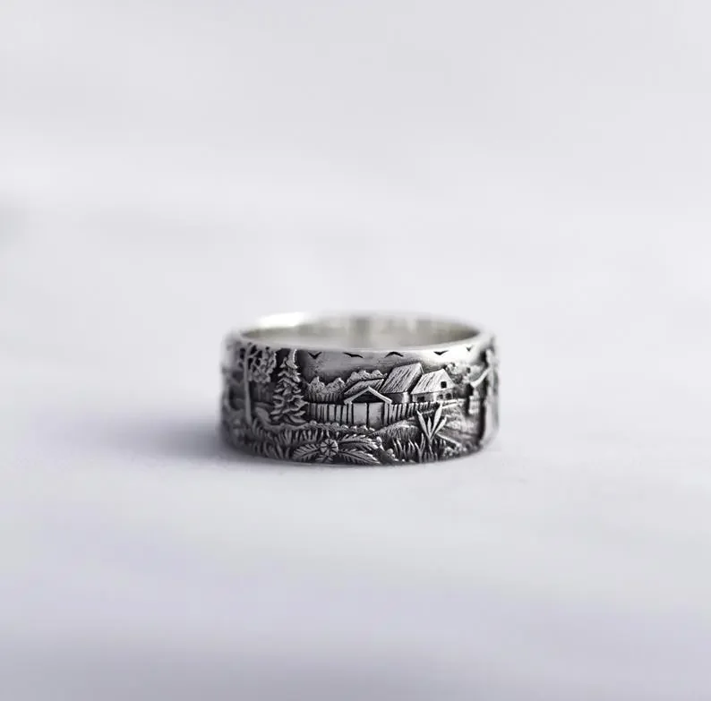 

Fashion Wild Men and Women Ring Thailand Silver Deer Forest Ring 925 Silver Ring Hip Hop Style Ring Men and Women Jewelry