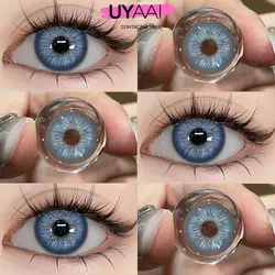 UYAAI 2Pcs New Arrivals Fashion Makeup Pupils Blue Contacts Yearly Soft Lenses Green Contacts Beauty Party Elven Charm Series