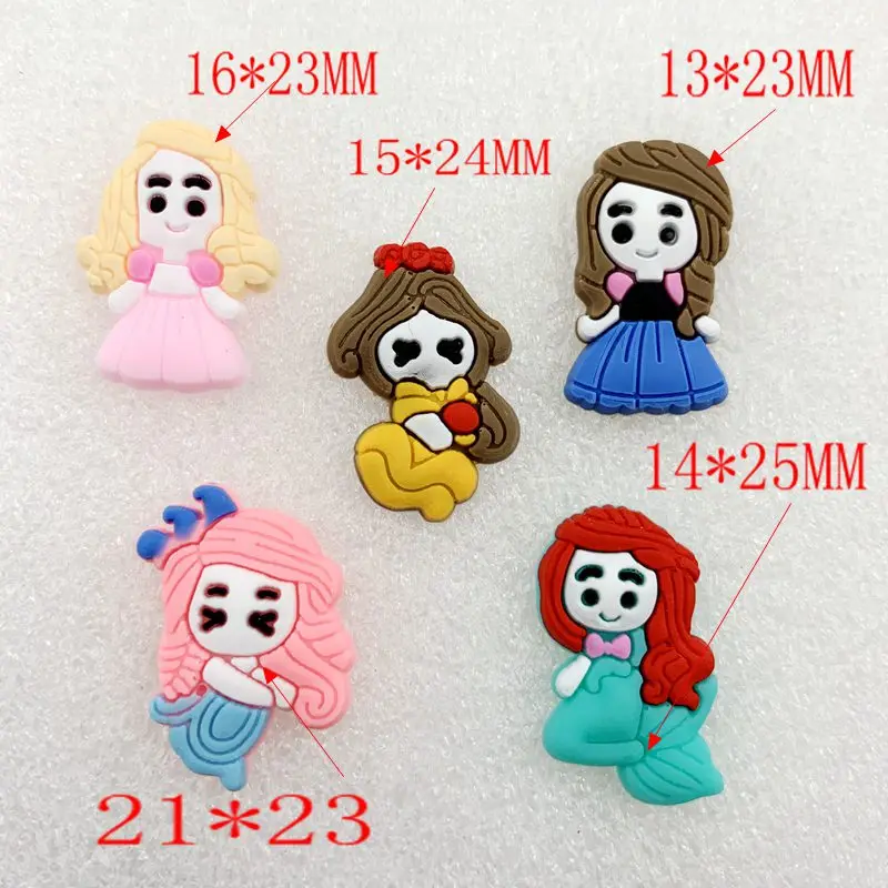 20pcs Cute PVC  princess Flat Back Resin Cabochons Scrapbooking DIY Jewelry Craft Decoration Accessories -HF05