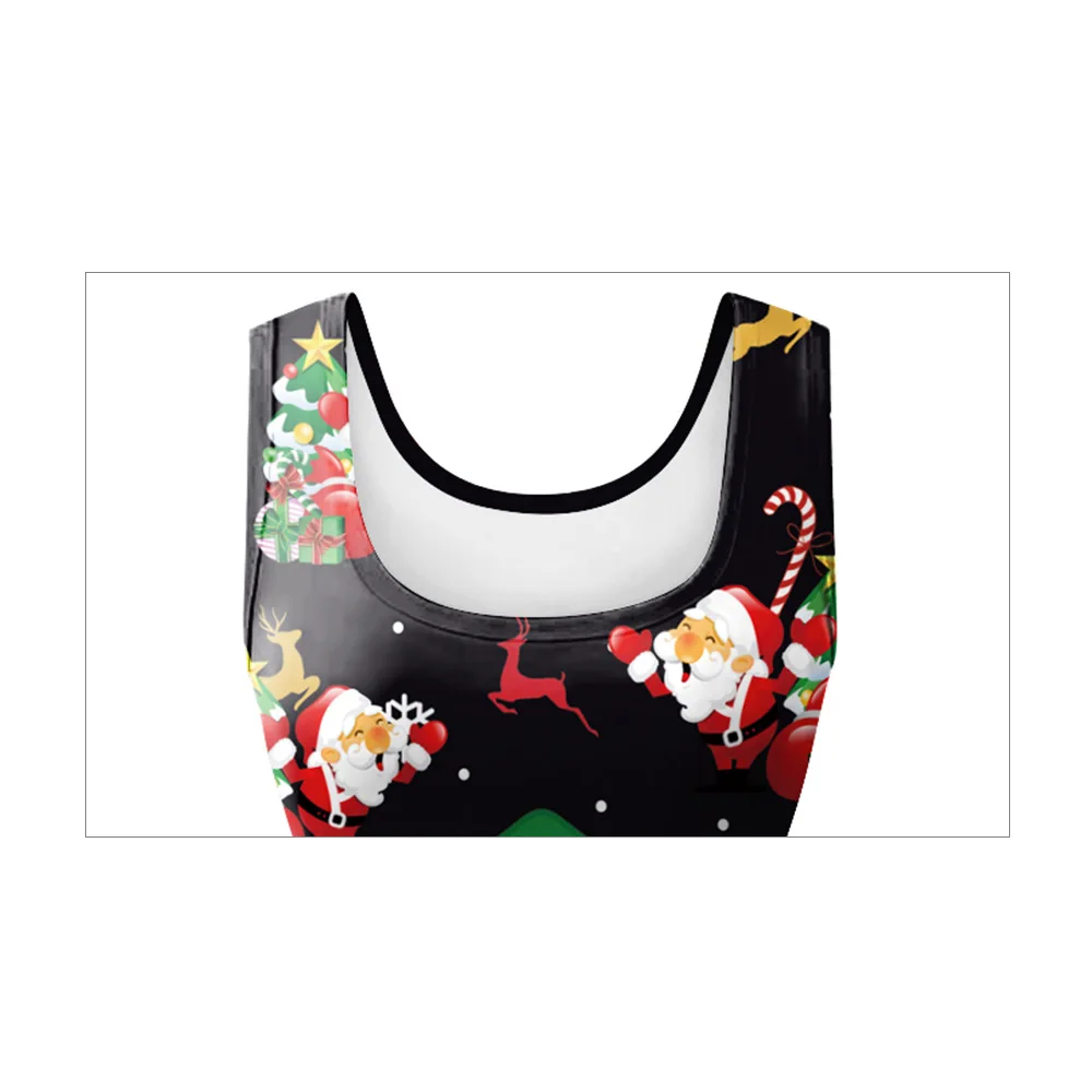 Nadanbao Christmas Holiday Party Funny Dress Women Cute Santa Claus Printing Costume Girls Sleeveless Sexy Backless Dress