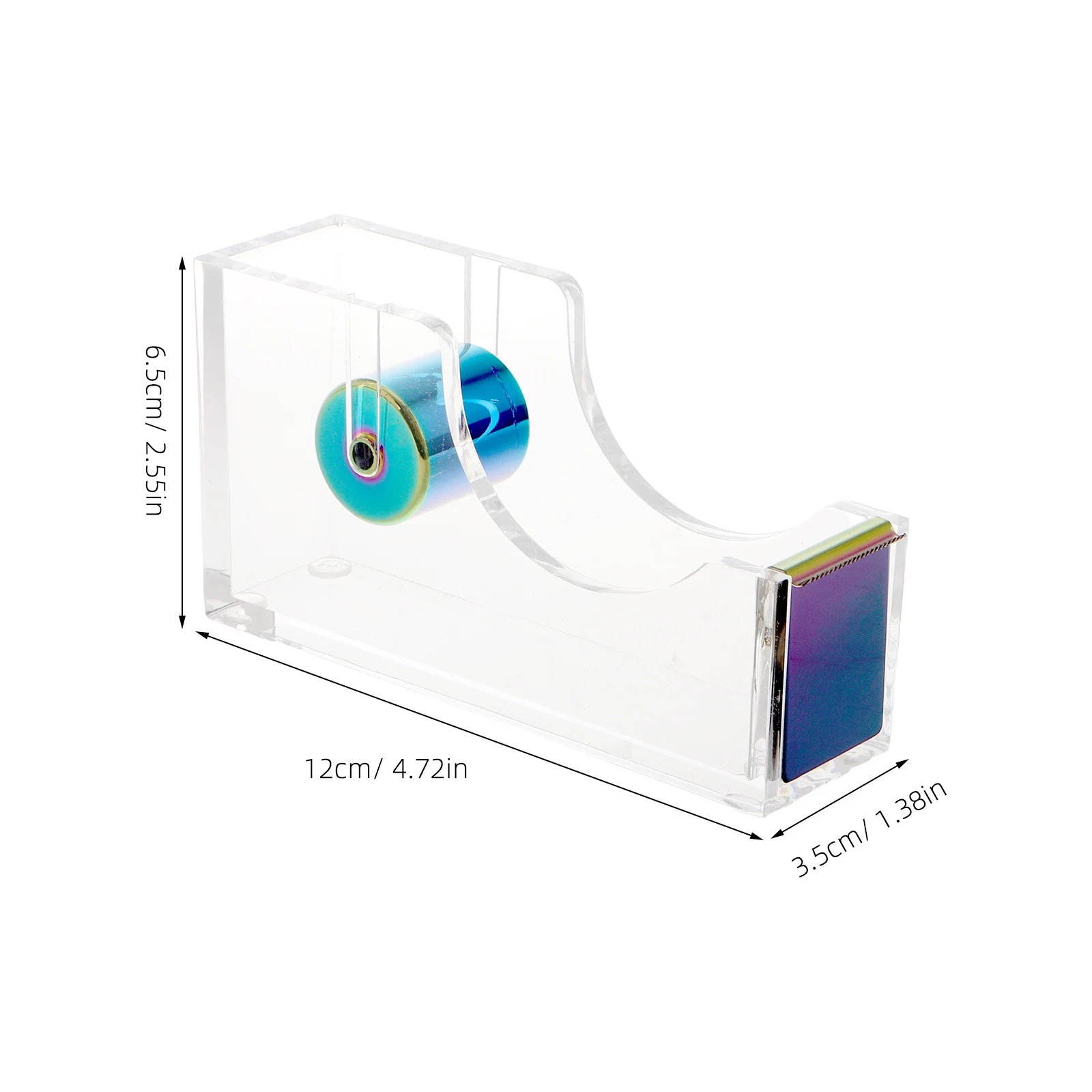 واضح الاكريليك لاصق موزع سطح المكتب الشريط حامل عدم الانزلاق قاعدة مكتب عمل منظم اليد المسيل للدموع القاطع سهلة الاستخدام