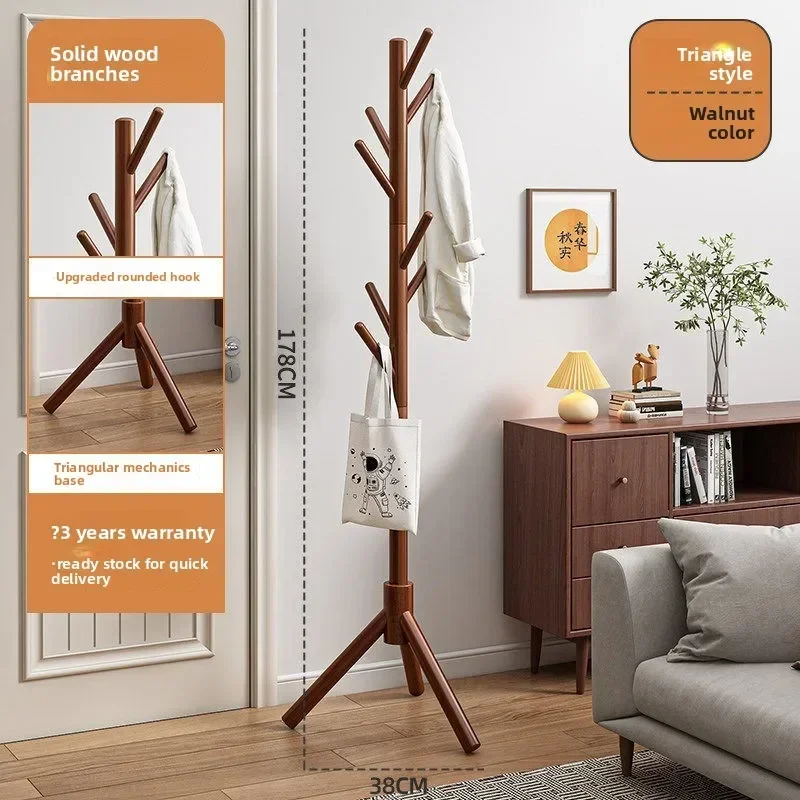 New model Coat rack Solid wood simple entrance hanging clothes rack Bedroom floor vertical Chinese hanger