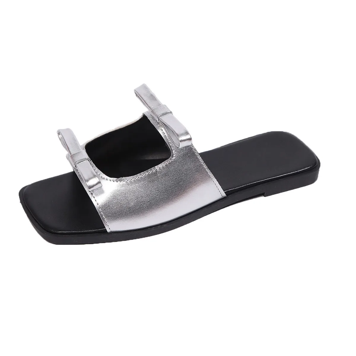 Sandal Wanita Model Desainer Musim Panas 2026, Sandal Pantai, Sandal Jepit Wanita dengan Hiasan Pita, Sandal Wanita Model Terbuka