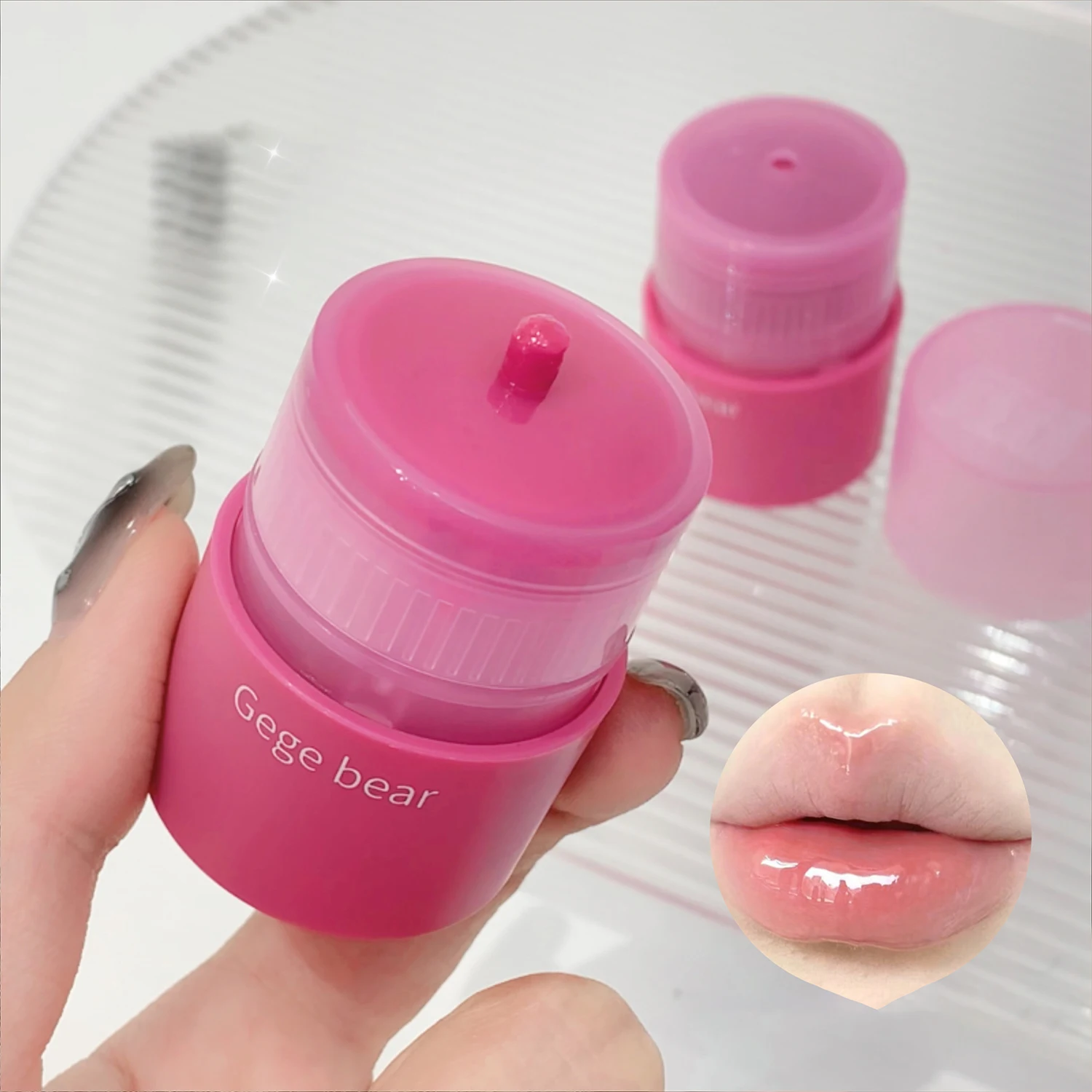 Grape Jelly Tint Lip Balm Moisturizing Water Light Solid Lip Gloss พีชใสลิปสติก Brightening Cheek Lip Primer แต่งหน้า