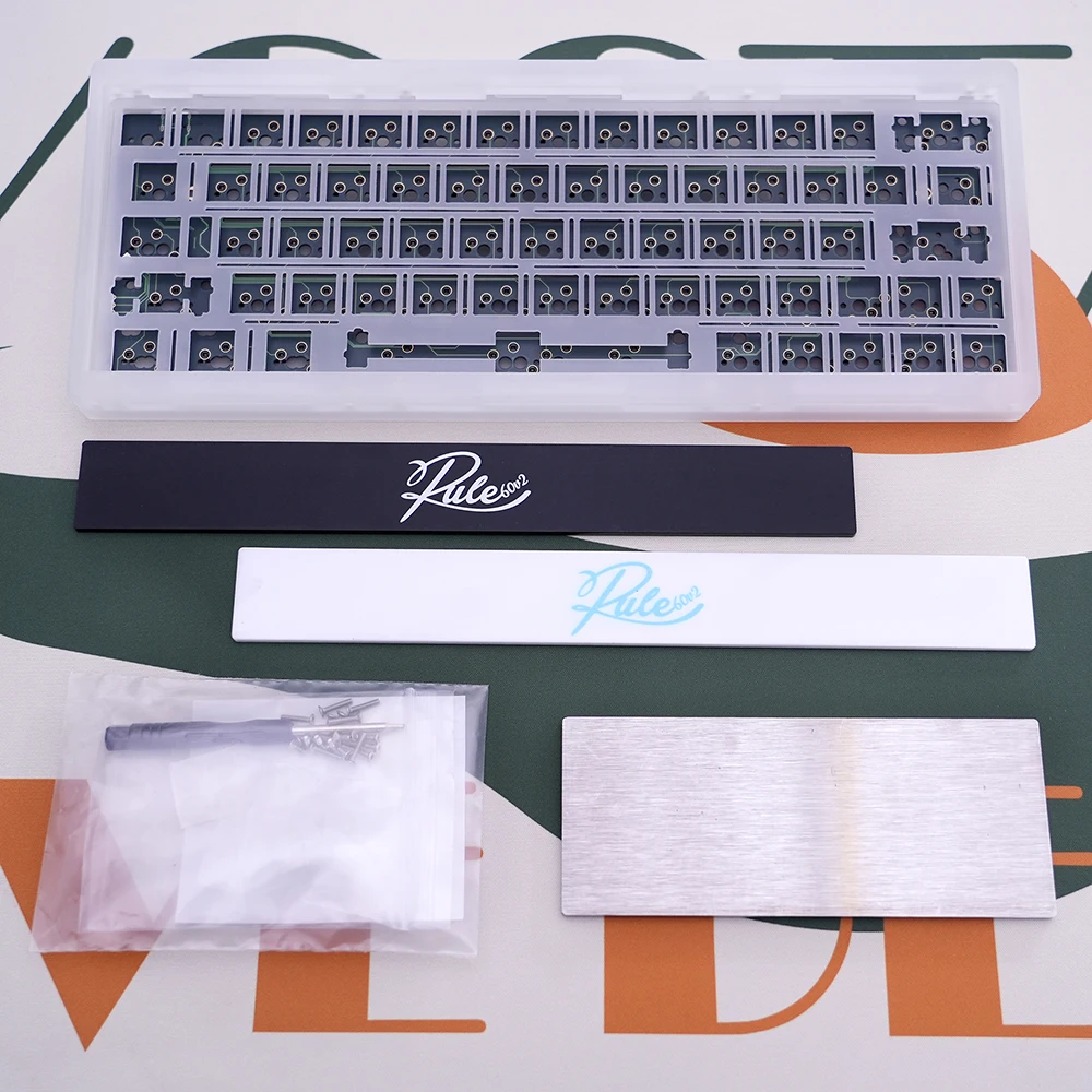 Rule60 V2 عدة لوحة المفاتيح الميكانيكية 60% التصنيع باستخدام الحاسب الآلي بأكسيد الألومنيوم علبة أكريليك مجموعات ربط السيراميك الارضي نوع C عبر 1.2 مللي متر PCB PC لوحة HHKB مخصص