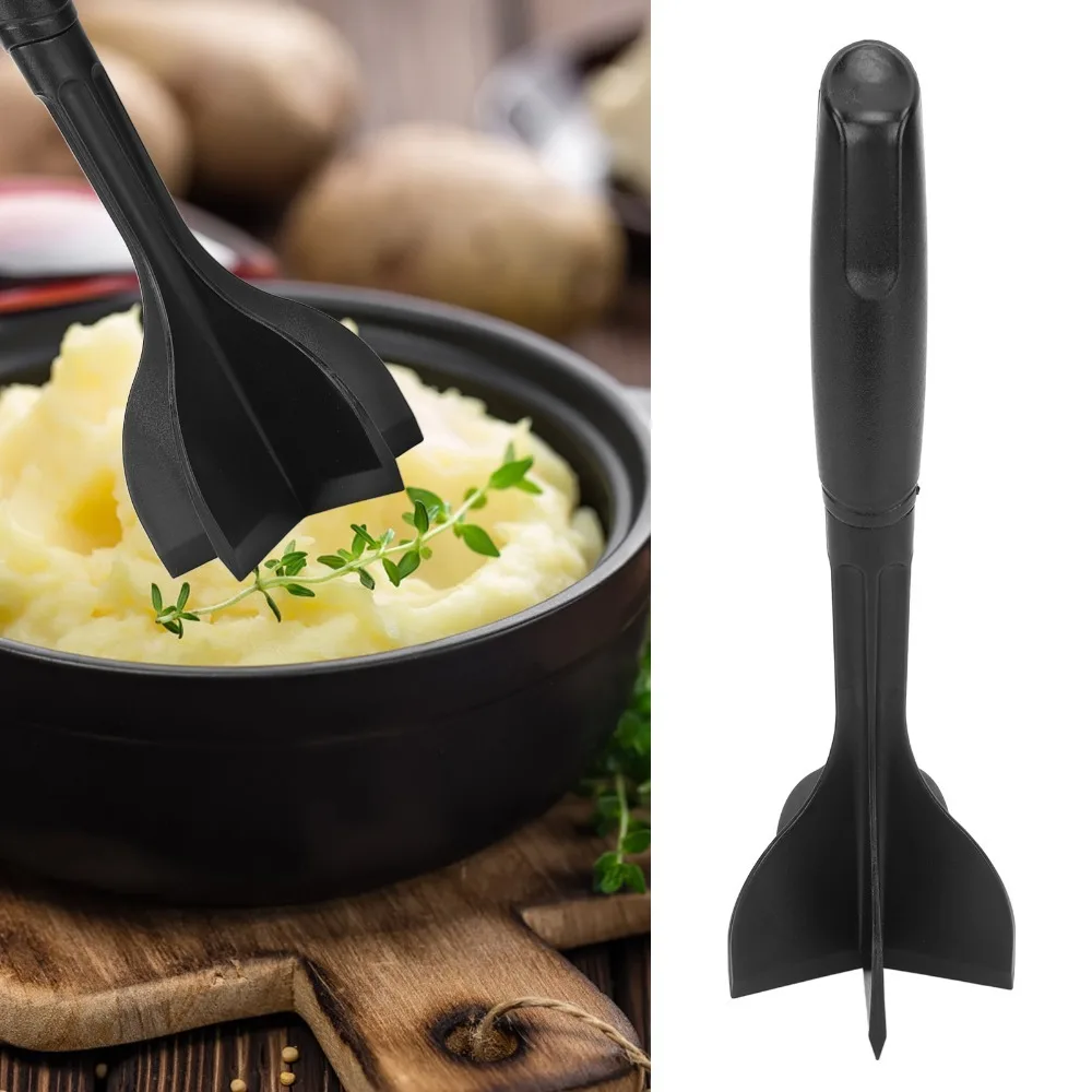 Black Meat Chopper Heat Resistant Scoop And Smash Avocado Masher Multi-Purpose Slicing & Smashing Potato Masher Ground Beef