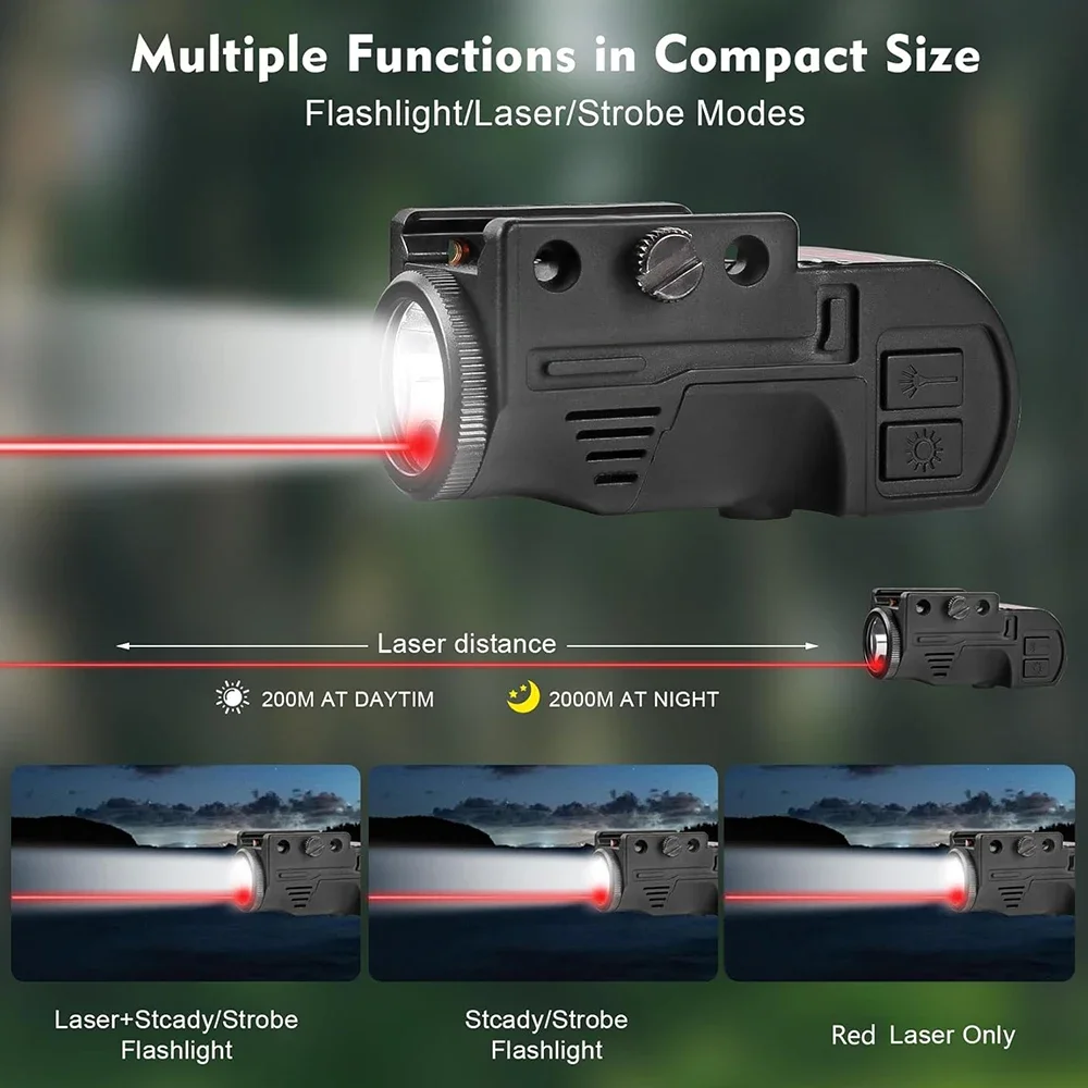 Richfire Tactical Flashlight 2 In 1 Green Light &Combo Compact Magnetic Charging Gun Light Shooting for 20mm Picatinny Rail - view 4