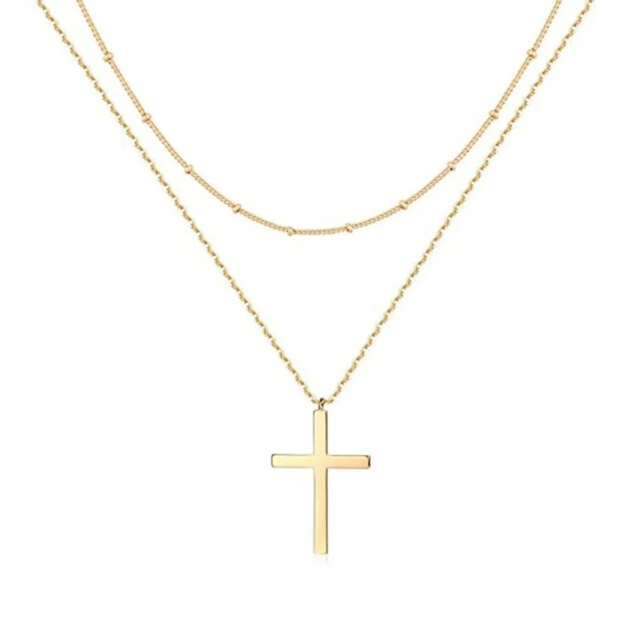 

Layered Heart Necklace Pendant Handmade 18k Gold Plated Dainty Gold Choker Arrow Bar Layering Long Necklace for Women