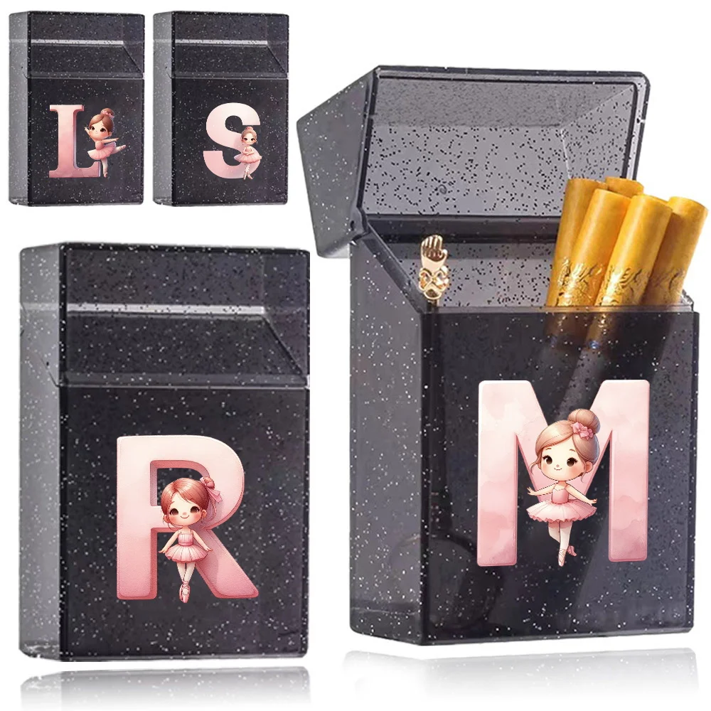 

Durable Crystal Cigarette Storage Case Portable Cigar Organizer Box Ballerina Girl Initial Name 26 Letters Pattern