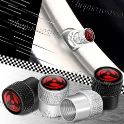 Car Decor 4Pcs Naruto Writing Wheel Eye Emblem Metal Wheel Tire Valve Stem Cap Airdust Waterproof Cover Universal Accessories