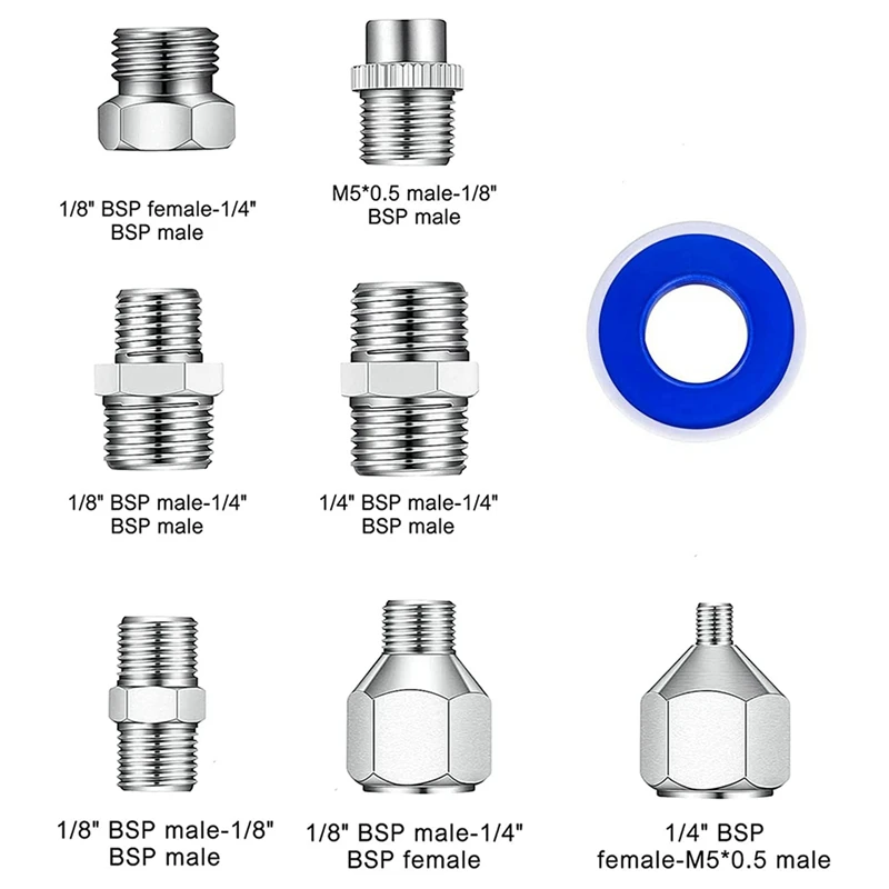 28Pcs Airbrush Adapter Set, Airbrush Quick Release Disconnect Couplers, Airbrush Adapter Kit Fitting Connector Kit