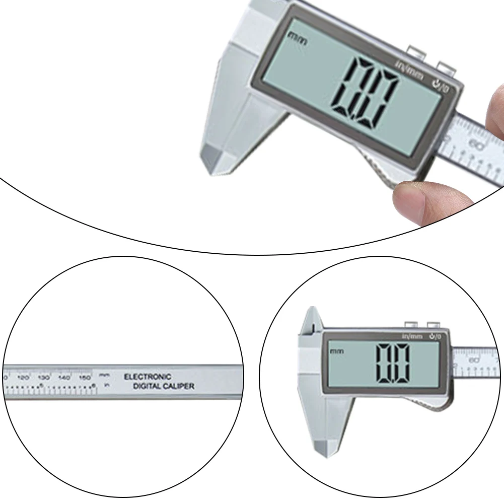 Alat Ukur Mikrometer 150Mm 100Mm Penggaris Pengukur Vernier dengan Alat Ukur Layar LCD untuk Rumah/Pengukuran