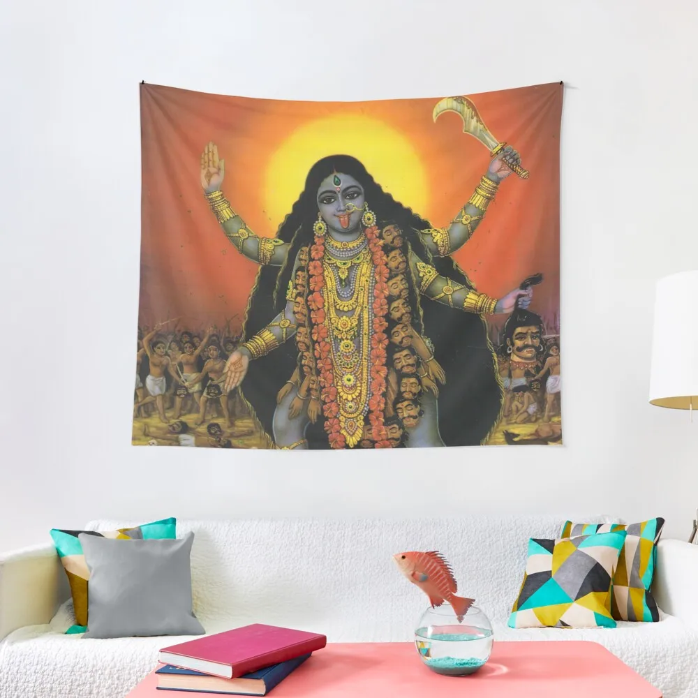 

Rare Vintage Illustrated Psychedelic Poster From Nepal - EDEN HASHISH CENTRE (Goddess Kali) Tapestry Outdoor Decor Tapestry