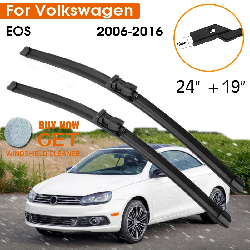 

Car Wiper Blade For Volkswagen EOS 2006-2016 Windshield Rubber Silicon Refill Front Window Wiper 24"+19" LHD RHD Auto Accessorie