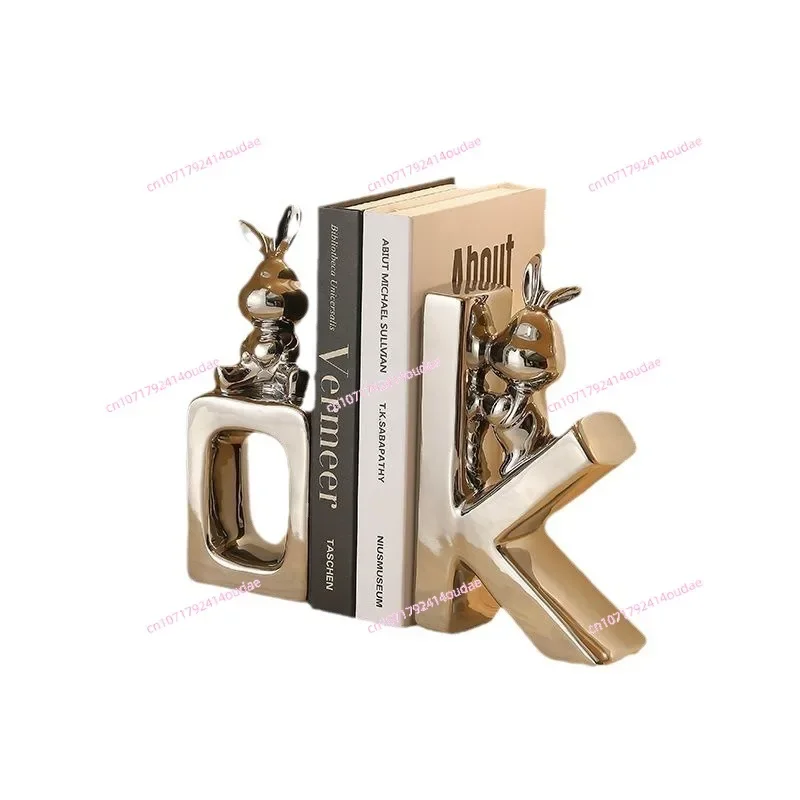 

Little Rabbit Creative Bookend Reading Ornament Wine Cabinet High Sense Light Luxury Home Decoration Living Room TV Cabinet