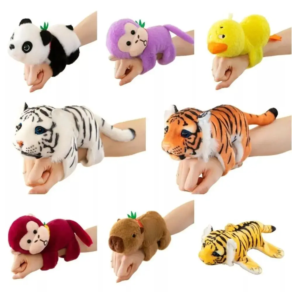 New Capybara Plush Doll Slap Bracelet Monkey Interactive Toy Plush Wrist Band Home Decor Gift Animal Slap Bracelets