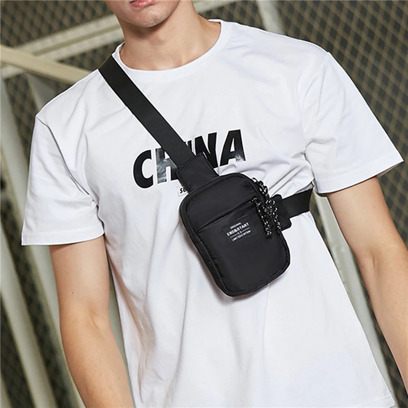 Men\'s Chest Bag 2023 Small Fashion Male Crossbody Bags Oxford Cloth Mini Mobile Phone Bag Shoulder Side Pouch for Husband Sports