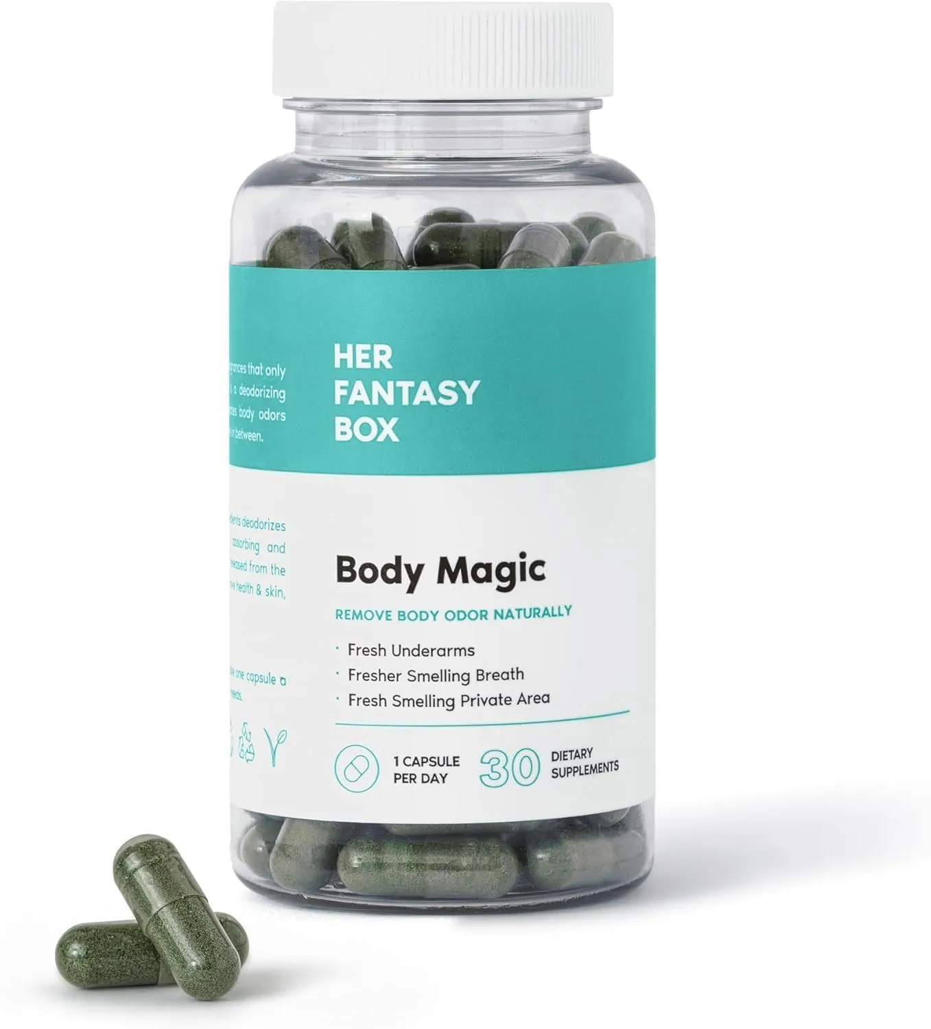 Body Magic Chlorophyll Capsules - Organic Parsley Leaf, Peppermint Leaf, Improve overall health -  30 Vegan Capsules for Detox