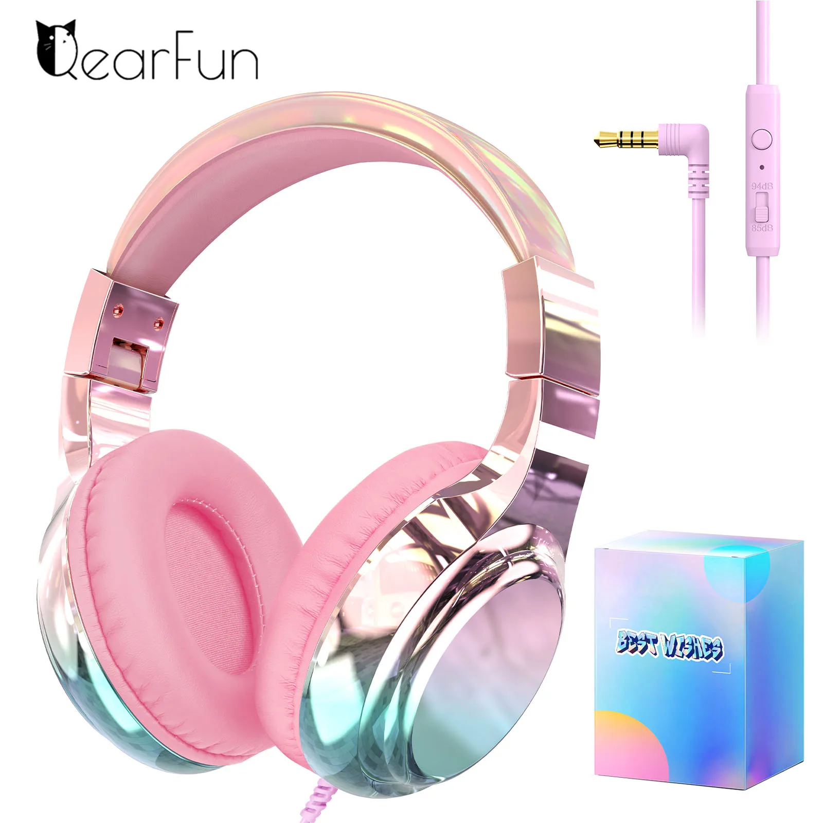 Soundproof Headphones For Kids Women Girls Gamer Headset With Mic For Tablet PC iPhone Music Stereo Headphone For School Travel