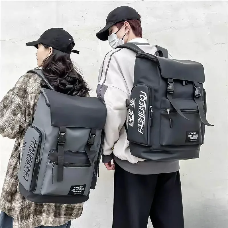 Casual Large Capacity Waterproof Men's Business Travel Backpack Anti-splash Color Block College Student Bookbag Computer Back...