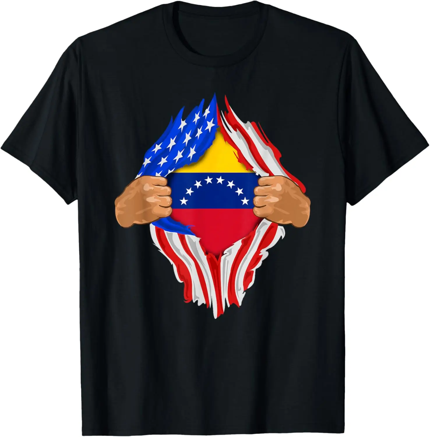 Venezuelan Blood Inside Me T-Shirt | Venezuela Flag Gift T-Shirt - Short Sleeve Round Neck Harajuku Shirt