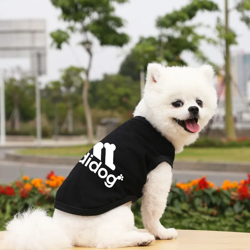 Summer Pet Dogs Clothes Adidog Letter Pattern Cotton Dogs Vest Puppy French Bulldog For Small Dogs Clothing Chihuahua Costume