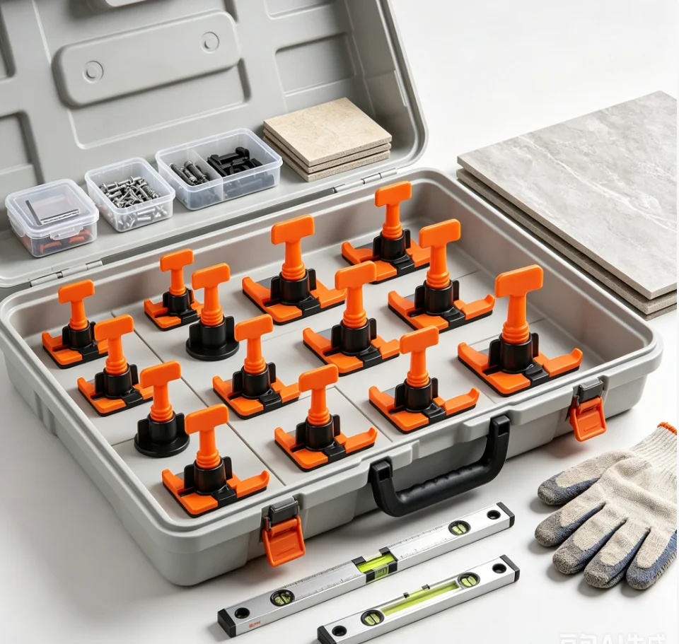 Tile Leveling System for Tile Laying Level Wedges Alignment Spacers for Leveler Locator Spacers Plier Flooring Wall 300+25+1 Pcs