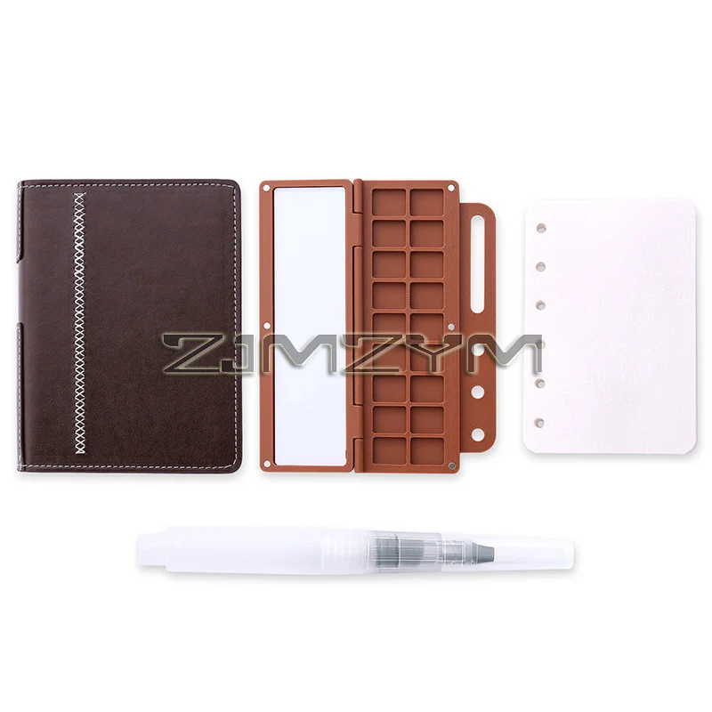 Portable A7 Loose-leaf Watercolor Palette Painting Set Travel Painting Tools Art College Students Out Sketching Art Supplies