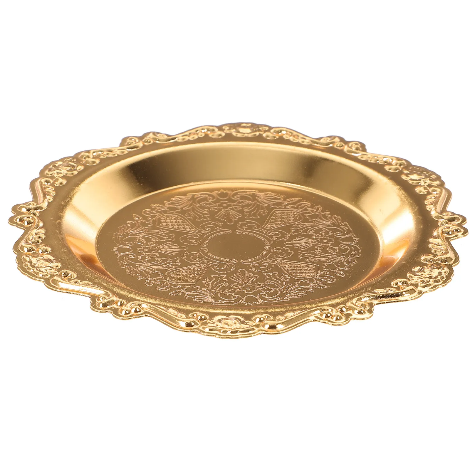 Vintage Style Jewelry Tray Organizer Decorative Copper Plated Round Dish for Necklaces Rings Earrings Bracelets Home Decor Gift
