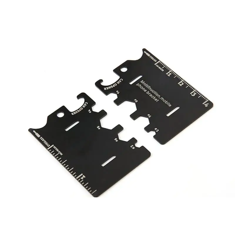 Stainless Steel Mobile Phone Holder Stand Multifunctional Pocket Card Multi-Tools Beer Opener EDC Tighten Screws Tool Kits