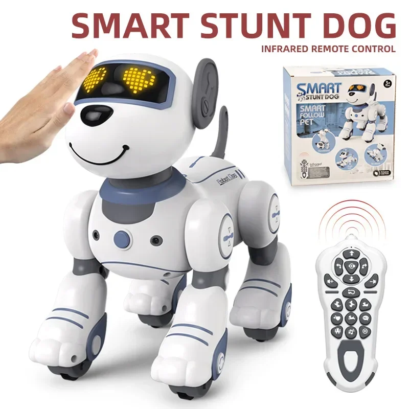 Funny RC Robot Electronic Dog Stunt Dog Voice Command Programmable Touch-sense Music Song Robot Dog for Children's Toys Robot