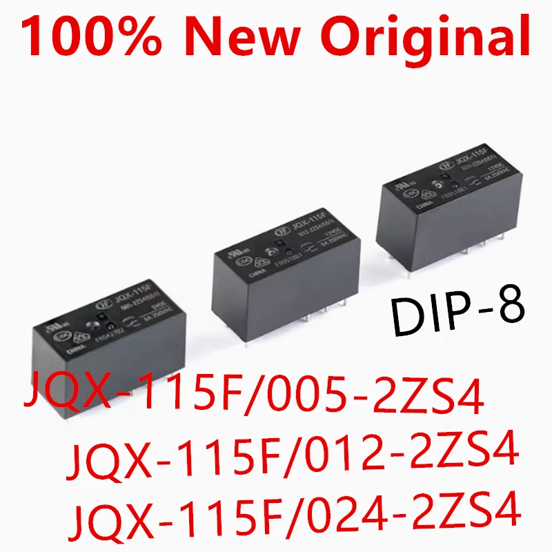 10piece  JQX-115F/005-2ZS4 、JQX-115F/012-2ZS4 、JQX-115F/024-2ZS4  DIP-8 New Power Relay  JQX-115F-005-2ZS4 、JQX-115F-012-2ZS4