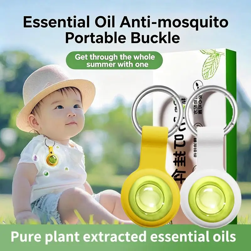 Plant Oil Mosquito Repellent Hanging Clip Silicone Bracelet For Kids Adults Outdoor Hiking Long Lasting Anti-Bug Pendant