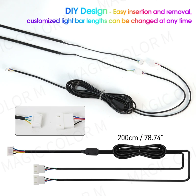2in1 Universal Acrylic Car Interior LED Ambient Lights For Tesla Model 3 Y S X USB APP Control Remote RGB Atmosphere Lamp 12V