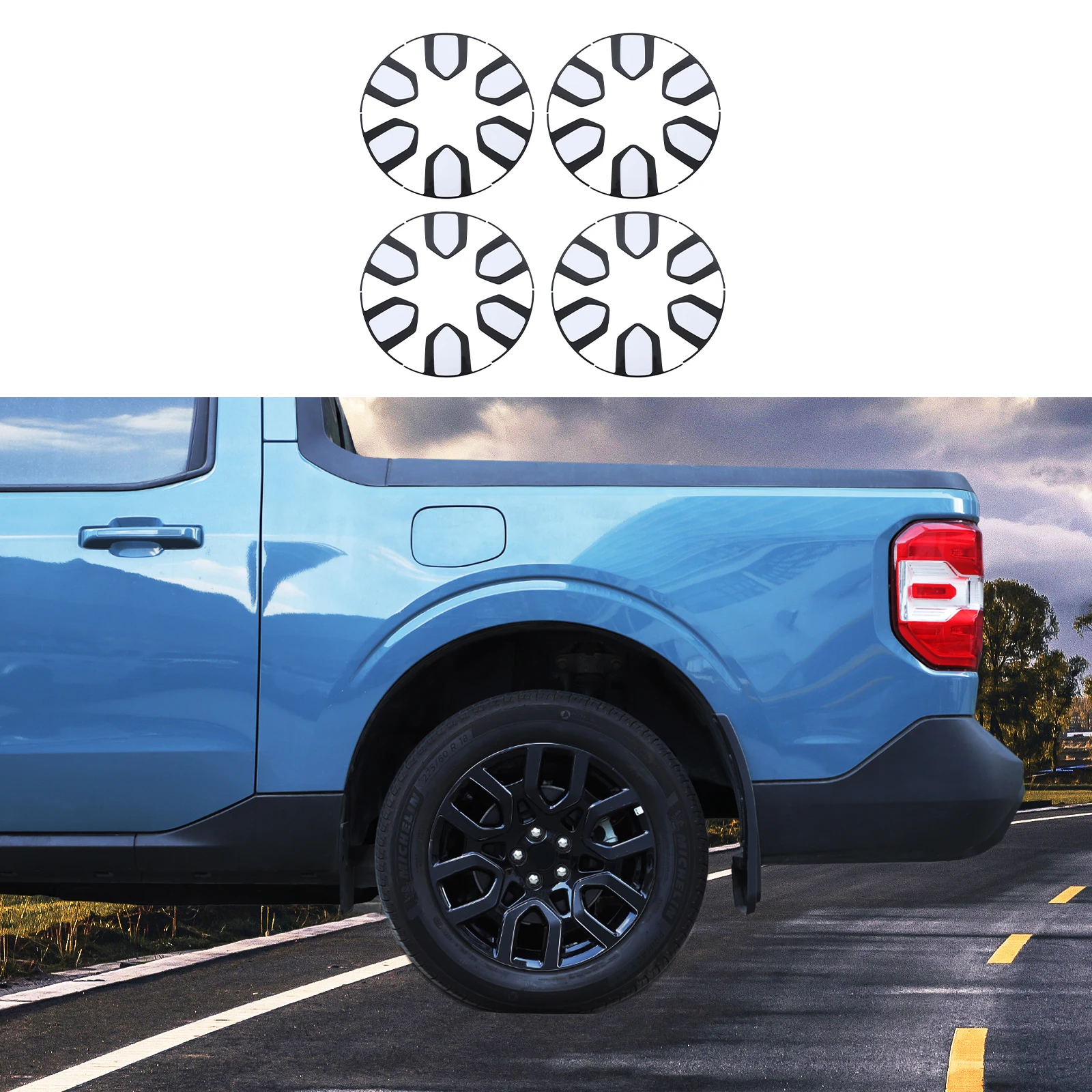 

Для Ford Maverick Maverick 2022+ наклейки на колеса, наклейки для модификации ореола на колеса автомобиля, аксессуары для внешнего украшения 24p