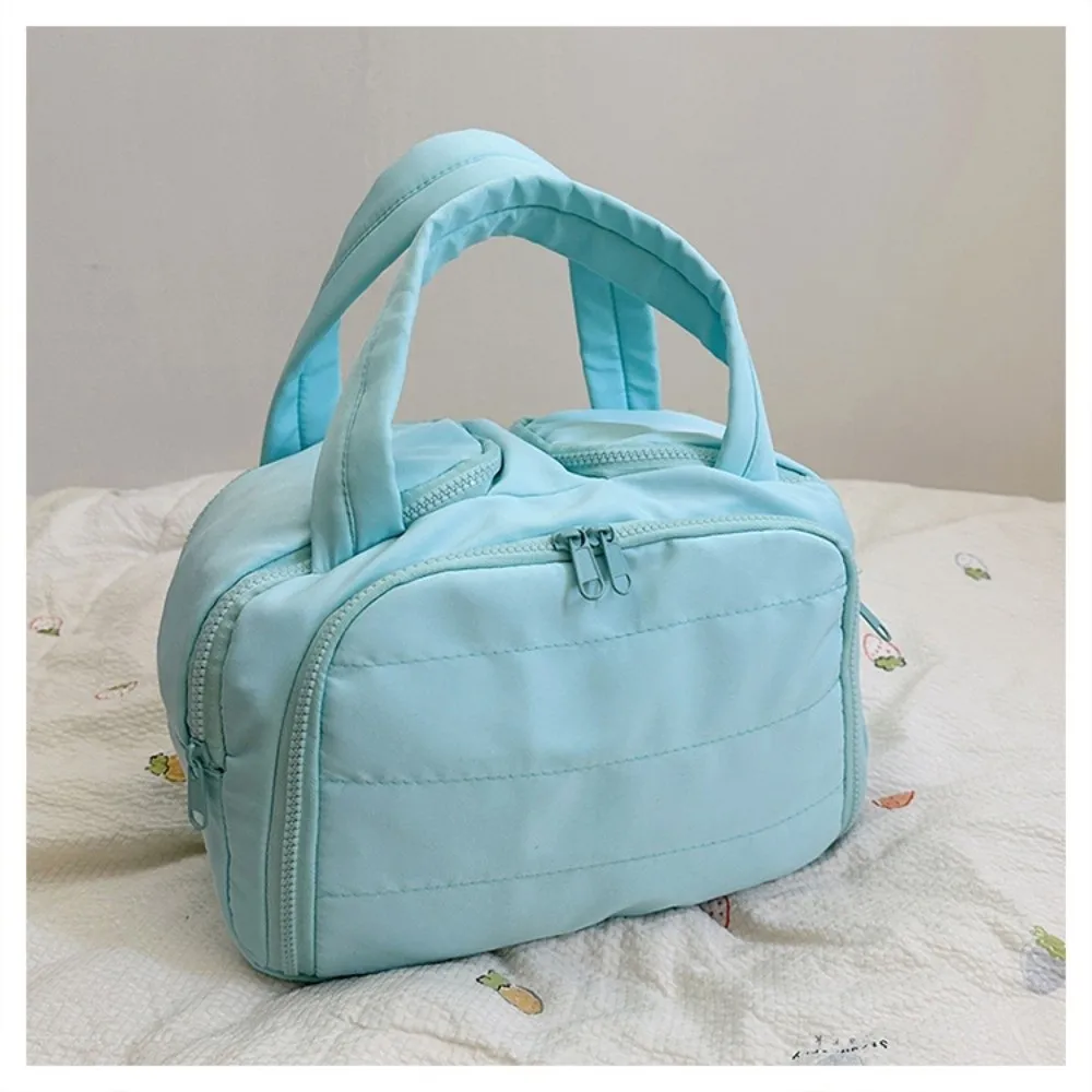 

Kawaii однотонная косметичка из хлопка, большая вместительная портативная сумка для туалетных принадлежностей, полиэстеровая сумка в корейском стиле для хранения набора макияжа