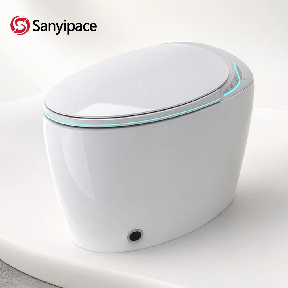 

Sanyipace Smart Toilet Seat and Bidet with Smart Control 1000g MaP Powerful Flush Intelligent Toilet One Touch Flush Warm Water Feminine Rear Oscillating Wash Auto Nozzle Cleaning Toilet