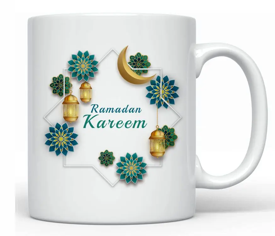 personalized printed 11 oz color box packing cup supplier ceramic eid mubarak gift cup with logo