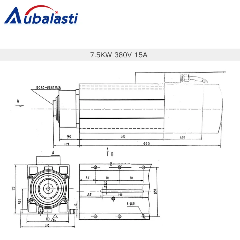 CNC ATC Spindle Motor 4.5kw 7.5kw Automatic Tool Change spindle Air Cooled Spindle 380V Spindle ISO30 GDZ120x103