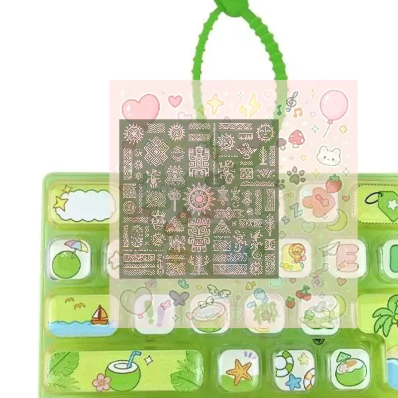 26-Key Decompression Button Transparent Dual-Tone Cute Design Mini Keyboard Pendant Simulation Keyboard Keychain