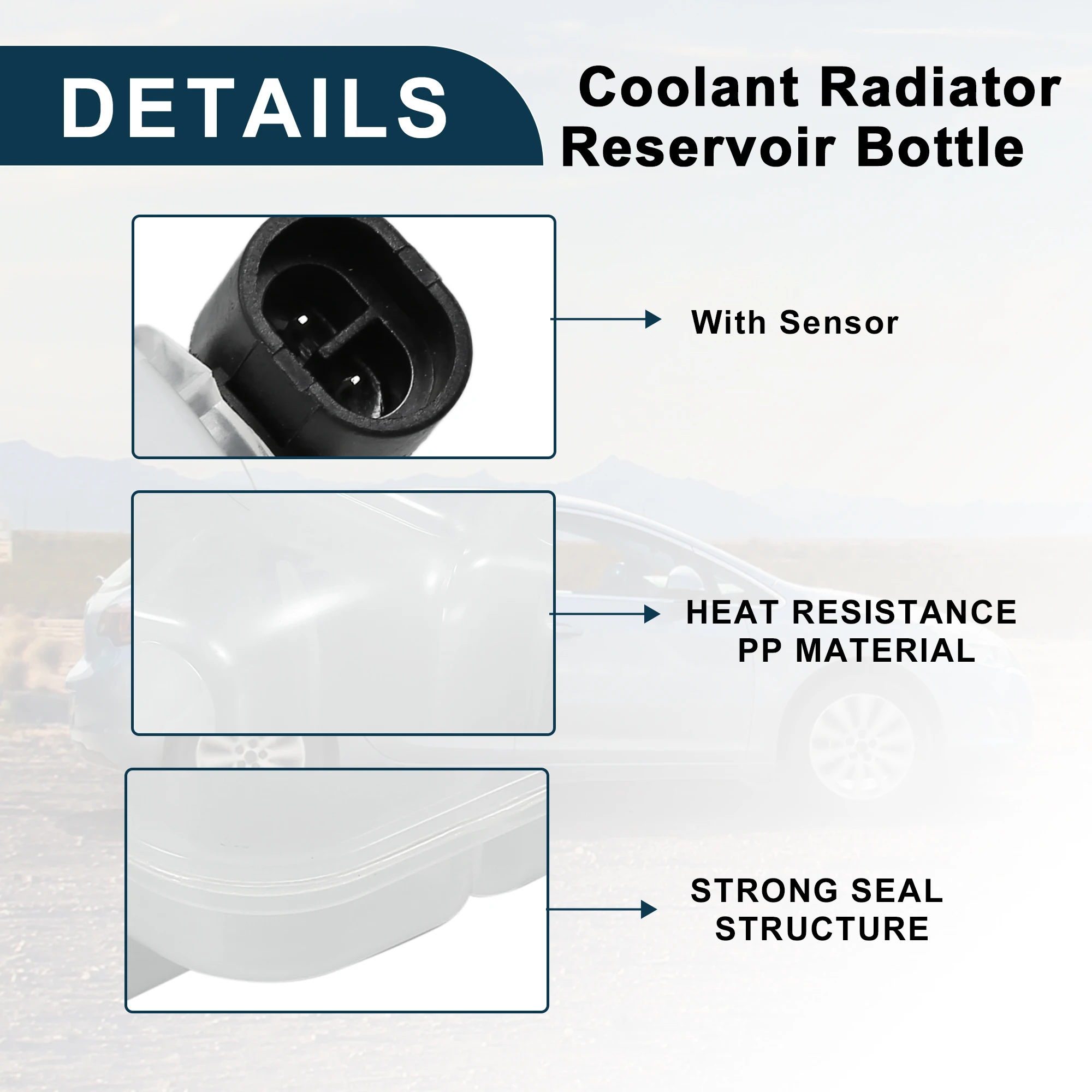 UXCELL Tanque de desbordamiento de expansión de refrigerante para Vauxhall con sensor para Vauxhall para Astra J 2010-2014 para Vauxhall Cascada 2013