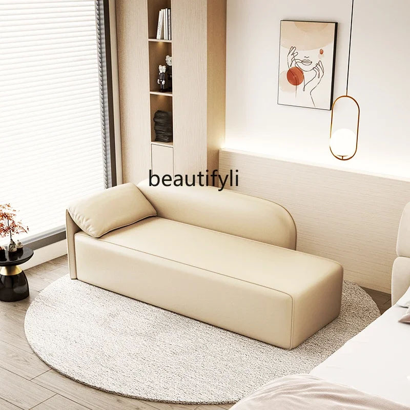 Light Luxury Chaise Longue Sofa   Bedroom Room Single Recliner Toffee Chair Hotel Apartment High-End Beauty BedHY