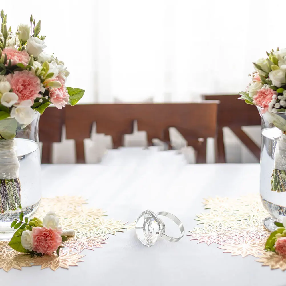 

Large Simulated Engagement Ring Prop Glass Wedding Anniversary Party Decoration Fake Proposal Jewelry Wedding Photo Decor